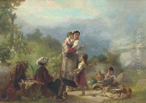 A gift after the picnic by Karel Frans Philippeau