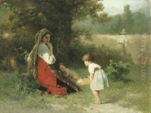 Flowers for the baby by Karel Frans Philippeau