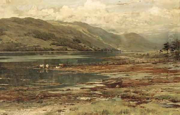 Cattle watering by an estuary - view 1