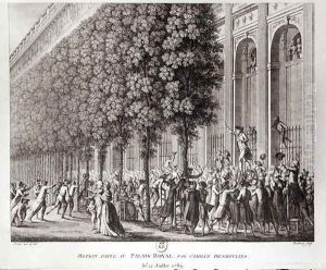 Camille Desmoulins 1760-94 Speaking at the Palais Royal, 12 July 1789, engraved by Pierre Gabriel Berthault 1737-1831 by Prieur, Jean Louis, II
