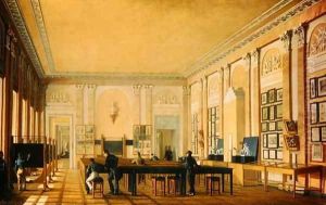 Painting Atelier in the Moscow Art School, c.1830 by Nikolay Ivanovich Podklyuchnikov