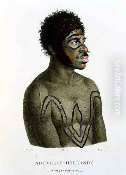 T.1550 Y-Erran-Gou-La-Ga, a native of New Holland, plate 19 from Voyage of Discovery to Australian Lands, engraved by B. Roger, pub. 1807 - view 1