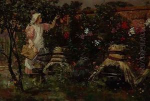 Girl and Bee Hives by Lexden L. Pocock