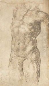 A nude male torso by Bartolomeo Passarotti
