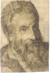 Portrait of a bearded man looking to the right, said to be Pellegrino Tibaldi by Bartolomeo Passarotti