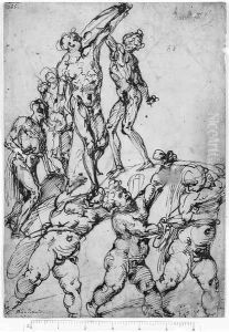Studies of Nudes and Putti by Bartolomeo Passarotti