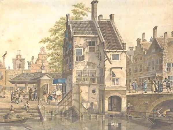 A cappricio view of a Dutch village - view 1