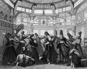 The Dance of the Dervishes, engraved by W. Forrest, from World Religion, published by A. Fullarton and Co.
