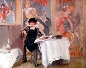 Lady at a Cafe table by Harry J. Pearson