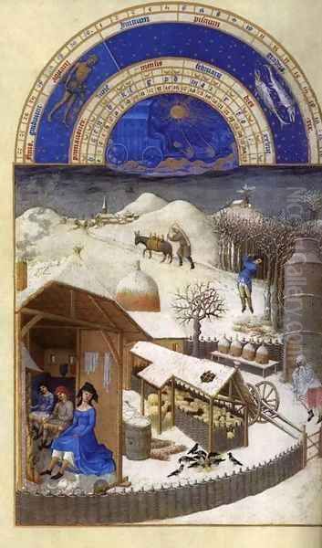 Les tres riches heures du Duc de Berry Fevrier (February) - view 1