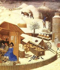Les tres riches heures du Duc de Berry Fevrier (February), detail