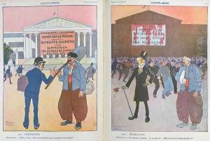 Caricature from LAssiette au Beurre magazine critical of Georges Clemenceau 1841-1929, 1909