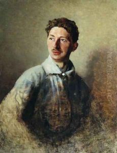 Portrait of the poet Sergey Gorodetsky 1884-1967 1909 by Ivan Kirillovich Parkhomenko