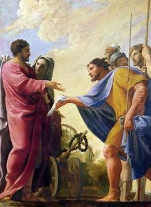 Scene from the Life of Cincinnatus. Cincinnatus Returning to his Plough Decorated with a Laurel Wreath, 1799