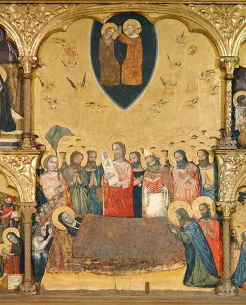 Polyptych of the Dormition of the Virgin, detail of the Dormition and Coronation - view 1