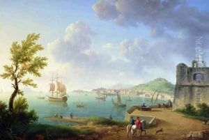View of Naples from the Castel dellOvo to Mergellina, 1791 by Pierre Joseph Petit