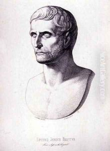 Portrait of Lucius Junius Brutus, engraved by B.Barloccini, 1849 by C.C Perkins