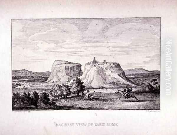 Imaginary View of Early Rome, engraved by B.Barloccini, 1849 - view 1