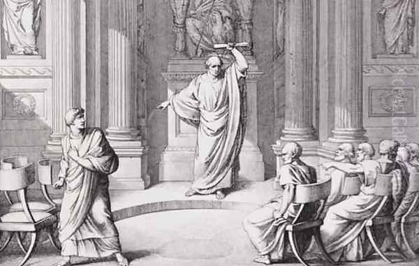 Cicero Denouncing Catiline, engraved by B.Barloccini, 1849 - view 1