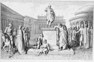 Gaius Gracchus Weeping Before his Fathers Statue, engraved by B.Barloccini, 1849 Gaius Gracchus Weeping Before his Fathers Statue, engraved by B.Barloccini, 1849