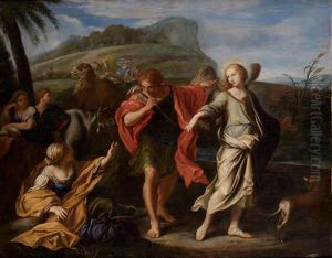 Le Depart De Tobie by Carlo Maratta or Maratti
