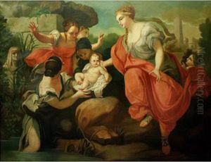 Mose Salvato Dalle Acque by Carlo Maratta or Maratti