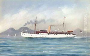 The steam yacht Beryl cruising in the Mediterranean off Naples The steam yacht Beryl cruising in the Mediterranean off Naples