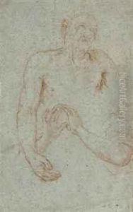 Studies Of A Reclining Man by Carlo Maratta or Maratti