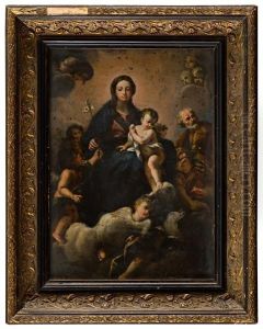 Sacra Famiglia Con Gloria Di Angeli