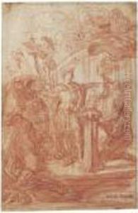 Recto: The Emperor Augustus Closing The Temple Of Janus