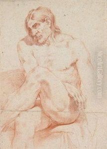 Werkstatt/studio Aktstudie Eines Sitzenden Mannes by Carlo Maratta or Maratti