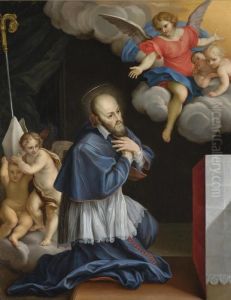 Saint Francis De Sales At Prayer by Carlo Maratta or Maratti