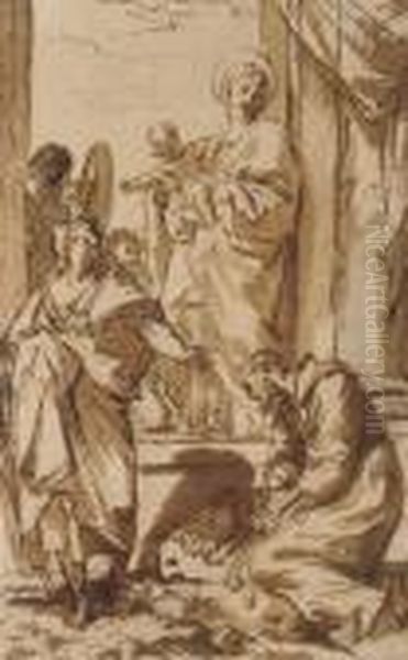 The Madonna And Child With Saint James And Saint Francis Attendedby Angels - view 1
