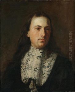 Portrait Of A Gentleman, Head And Shoulders, Wearing Black And With A White Ruff
