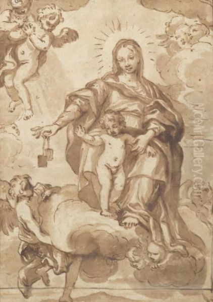 The Madonna And Child Surrounded By Angels - view 1