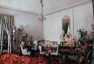 Varvara Obreskoffs Salon, 1848 by Luigi (Ludwig Osipovich) Premazzi