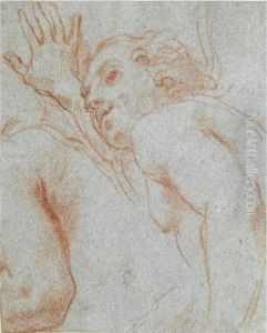 Half-length Study Of A Running Figure, With A Secondary Study Of An Arm And Shoulder
