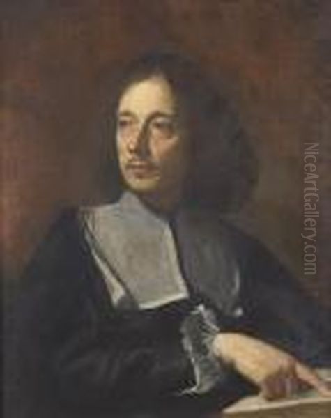 Portrait Of A Giovan Pietro 
Bellori, Half-length, In Black Costume With A Lawn Collar And Cuffs, 
Pointing To An Open Book - view 1