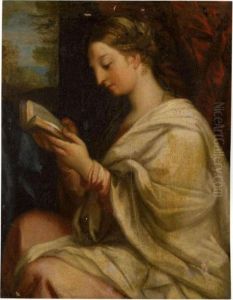 Portrait Of A Lady, Half Length, Reading A Book