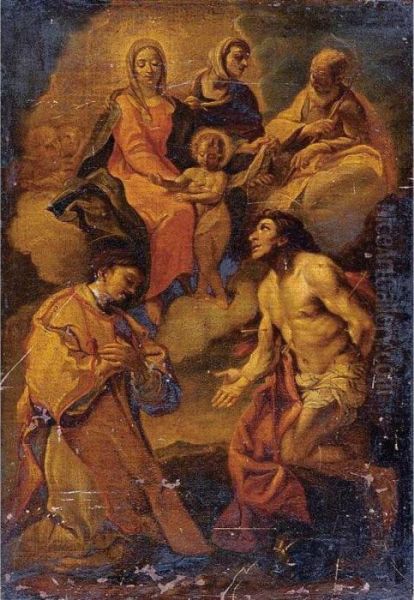 Saints Stephen And Sebastian With The Madonna And Child Above - view 1