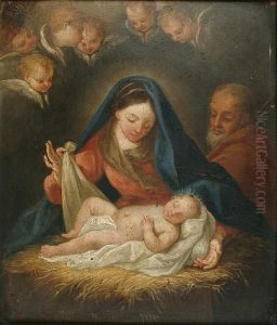 Mary And Infant Jesus by Carlo Maratta or Maratti