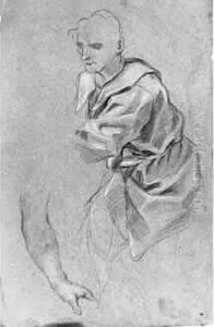 Etude De Personnage Drape Et Etude De Bras by Carlo Maratta or Maratti