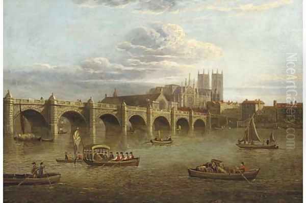 Old Westminster Bridge, with the Abbey beyond - view 1