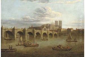 Old Westminster Bridge, with the Abbey beyond by Paul, John Dean