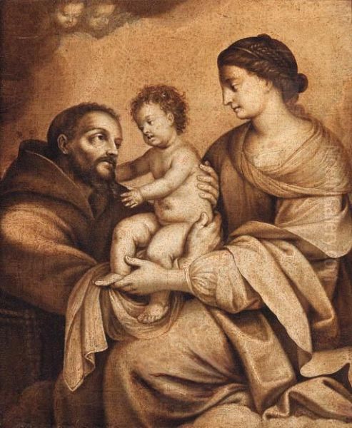 The Madonna And Child With Saint Francis - En Grisaille - view 1