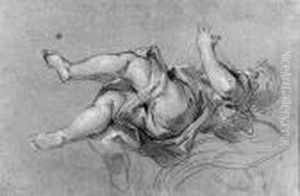 A Draped Angel Seen Di Sotto In Su by Carlo Maratta or Maratti