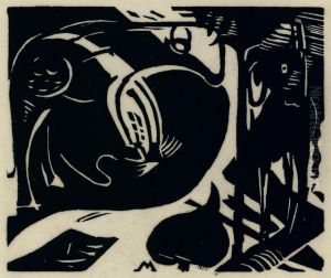 Zwei Fabelwesen by Franz Marc