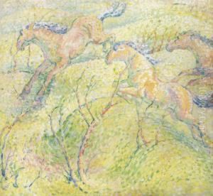 Springende Pferde by Franz Marc