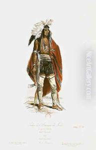 North American Indian, from Modes et Costumes Historiques, engraved by Hippolyte Louis Pauquet 1797-p.1862 1862 by Hippolyte Louis Pauquet