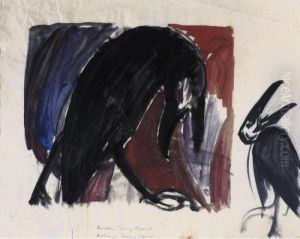 Schwarze Vogel (black Birds) by Franz Marc